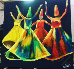 Rumi Whirling Dervish Sufi painting (Copy)